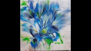 (319) flower dip with blue (6 flowers) 20x20cm
