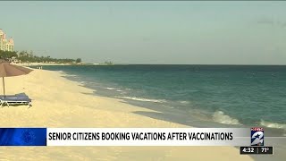Senior citizens booking vacations after receiving COVID-19 vaccinations