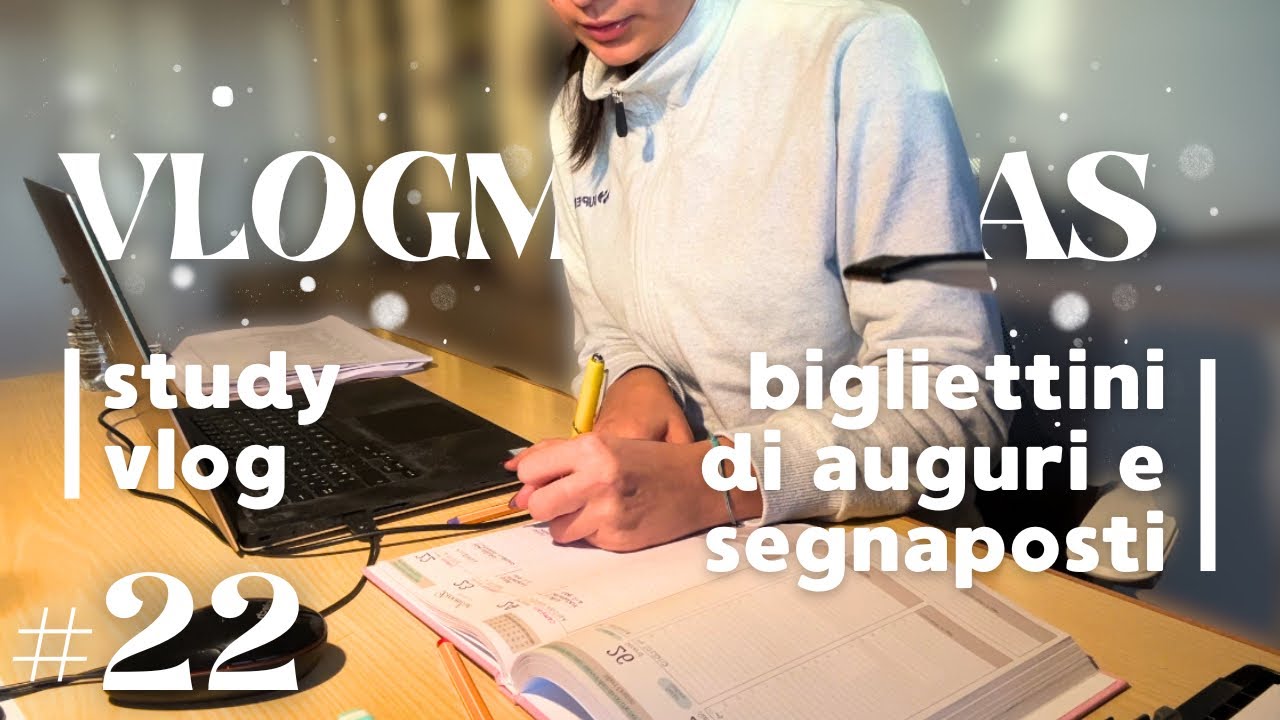 VLOGMAS #22 📚✂️🎨| study vlog bigliettini e segnaposti di Natale