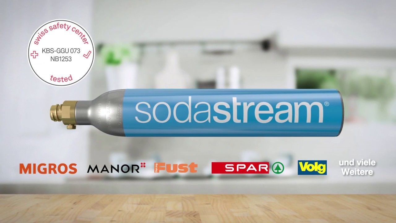 SodaStream mit Swiss Safety Center geprüftem CO2Zylinder YouTube