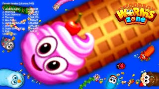 🐍 WORMSZONE.IO rắn săn mồi  - Ice Cream Worm vs Giant Worms #556 | Epic Worms Zone Best Gameplay screenshot 5