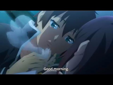 Konosuba Movie  Megumin clinging to Kazuma in their sleep 