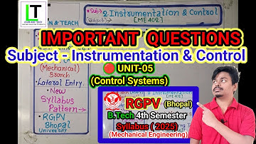 Instrumentation & Control|Important Questions 2025|4th semester|B.Tech|RGPV Bhopal|Unit-5