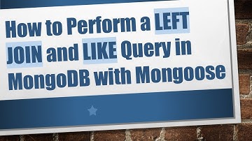 How to Perform a LEFT JOIN and LIKE Query in MongoDB with Mongoose