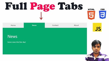 Full Page Tabs using HTML, CSS & JavaScript