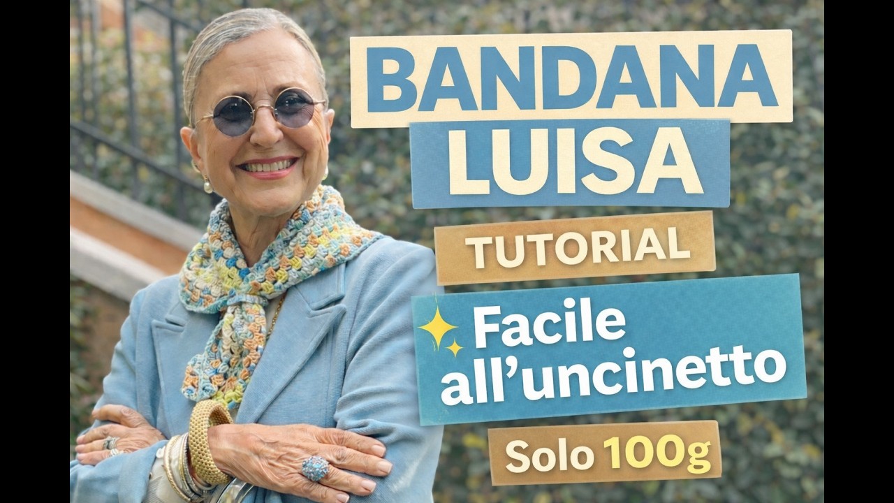 Bandana Luisa all’Uncinetto 🧶 Tutorial Facile | Solo 100g di filato | Crochet Bandana Elegante
