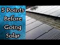 5 Points to Consider Before Going Solar