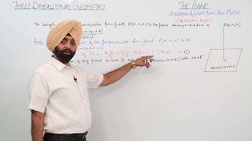 ICSE Best Free Online MATH 12 |  THE PLANE | Distance of a Point from a Plane Cartesian form l L1225