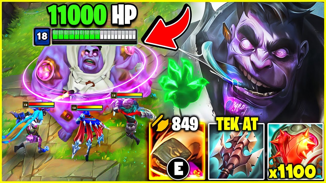 DR. MUNDO AMA 11000+ CAN, 850+ AD İLE OYUNU BOZDUM! (RAKİBİN BASE'İNİ TANKLIYORUM!)