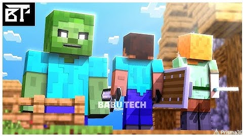 Steve and Alex found Giant Zombie | Babu Tech | Prisma 3D Minecraft Animation