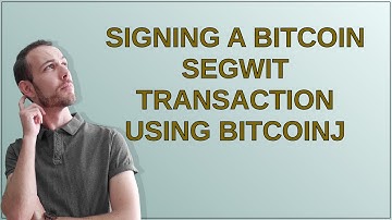 Bitcoin: Signing a Bitcoin SegWit transaction using bitcoinj
