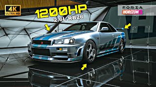 Paul Walker's Nissan Skyline R34 GTR Customization - Forza Horizon 5 | Gameplay 4K