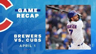 Cubs vs. Brewers Game Highlights | 4\/1\/23