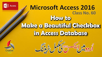 How to Make a Beautiful Checkbox in Access Database  - in Urdu