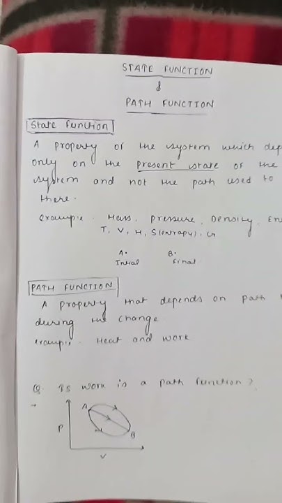Difference between state function and path function in thermodynamics ...