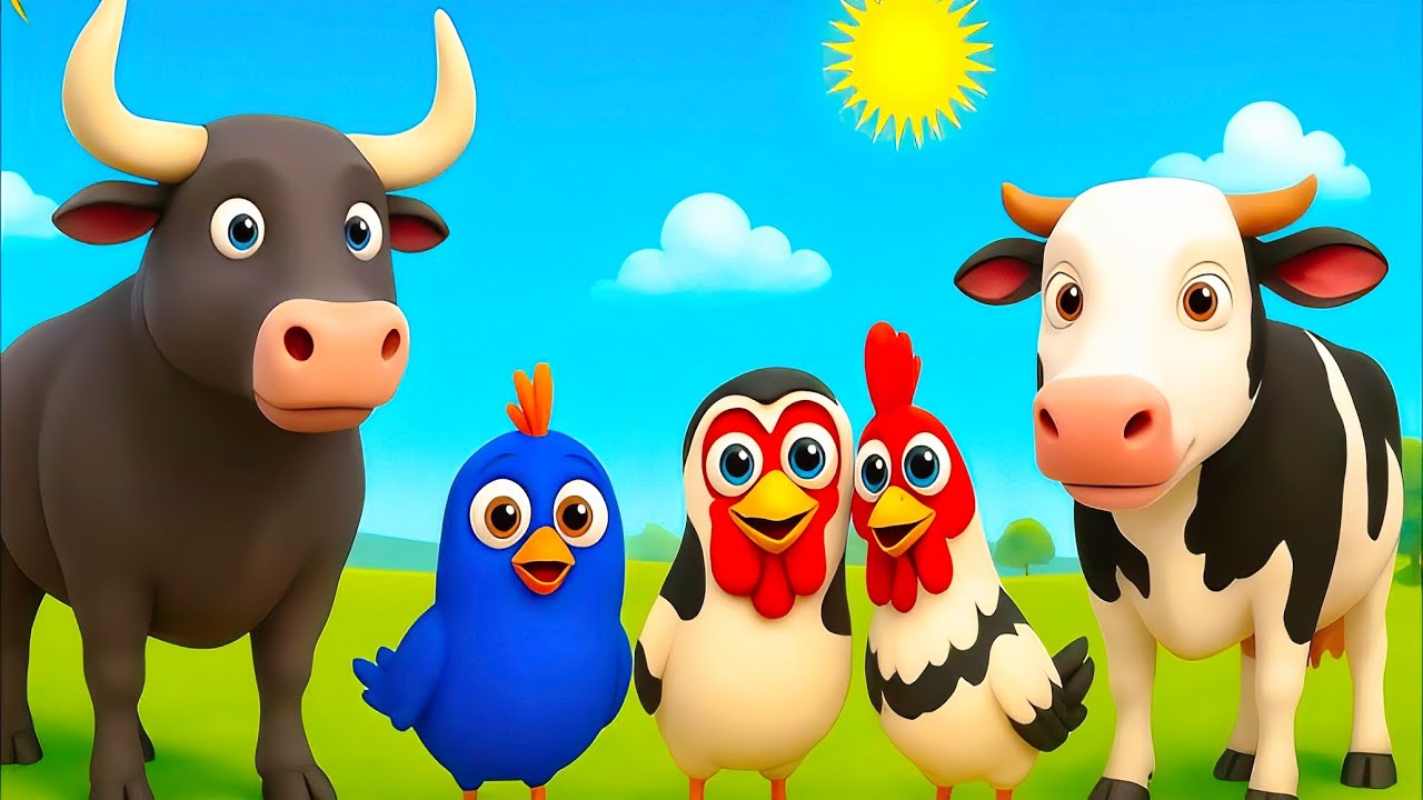 El Pollito Pio 3D - Canciones de la Granja deZenón -el Pollito y el Tractor de lagranja vaca