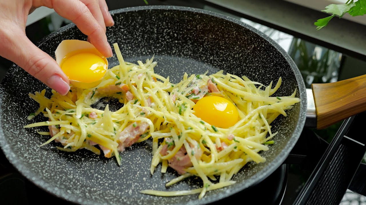 Картофельные рёсти с яйцом. Если бы я знала раньше, насколько это вкусно! 😊