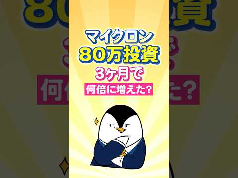 【衝撃】マイクロンへ80万投資した結果…3ヶ月で何倍に増えた？のサムネイル
