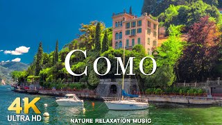 FLYING OVER COMO LAKE (4K UHD) Beautiful Nature Scenery with Relaxing Music | 4K LIVE VIDEO ULTRA HD