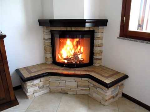 Camino ad angolo r90 youtube Rivestimenti camini ad angolo