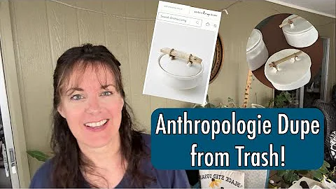 Anthropologie Dupe 😀 How to make a trinket dish with wood handle, an EASY plastic container upcycle!