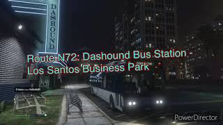 FULL ROUTE VISUAL | N72: Dashound Bus Station - Los Santos Business Park screenshot 1