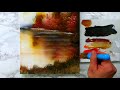 WARM AUTUMN DAY | Landscape Art | Easy for Beginners | Oval Brush Painting Techniques