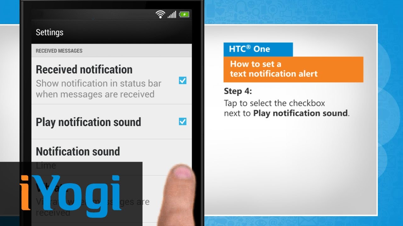 Set a text notification alert in HTC® One
