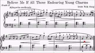 Children's Piano Pieces No.68 Irish Believe Me if All Those Endearing Young Charms (P.113) Sheet