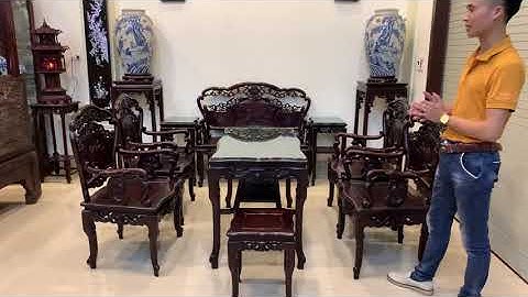 Bàn Ghế Lối Cổ - Bộ Ghế Triện Khánh Thọ Đẹp - Gỗ Gụ - Bàn Ghế Cổ Đẹp - Trường Kỷ Gỗ - Tủ Bày Đồ Đẹp