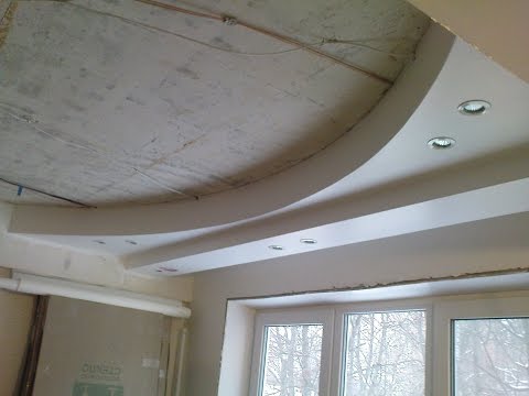Двухуровневый потолок из гипсокартона на кухне своими руками