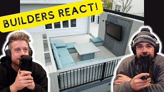 Builders REACT To Their Own Work! Epic Deck Building Time Lapse