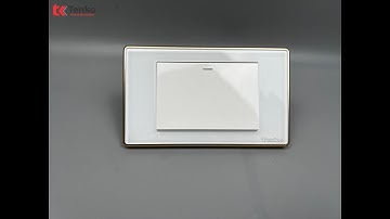 Công Tắc Điện Âm Tường Mặt Kính Cường Lực Màu Trắng Viền Vàng TENKO TK-C18W-01 I Tenko.com.vn