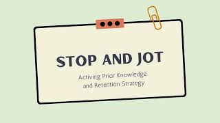 Stop and Jot