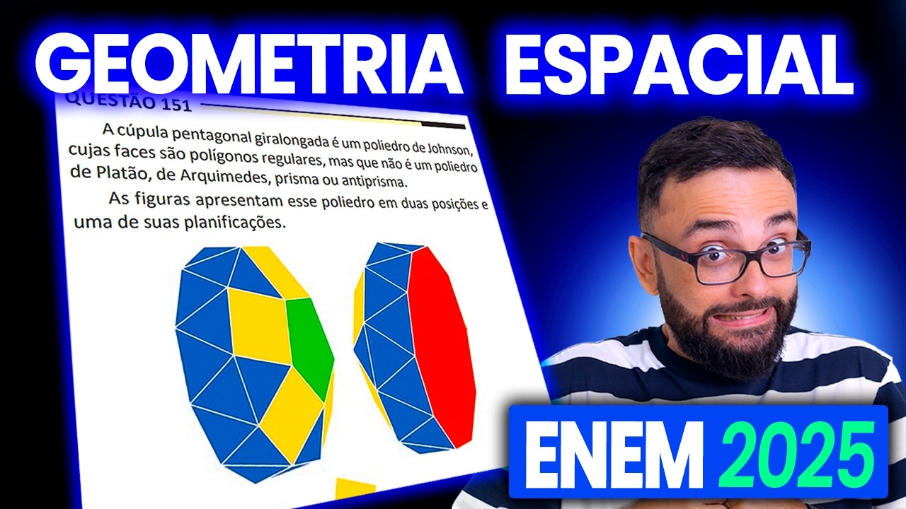 [Enem 2025] Geometria Espacial - A cúpula pentagonal giralongada é um poliedro de Johnson, cujas