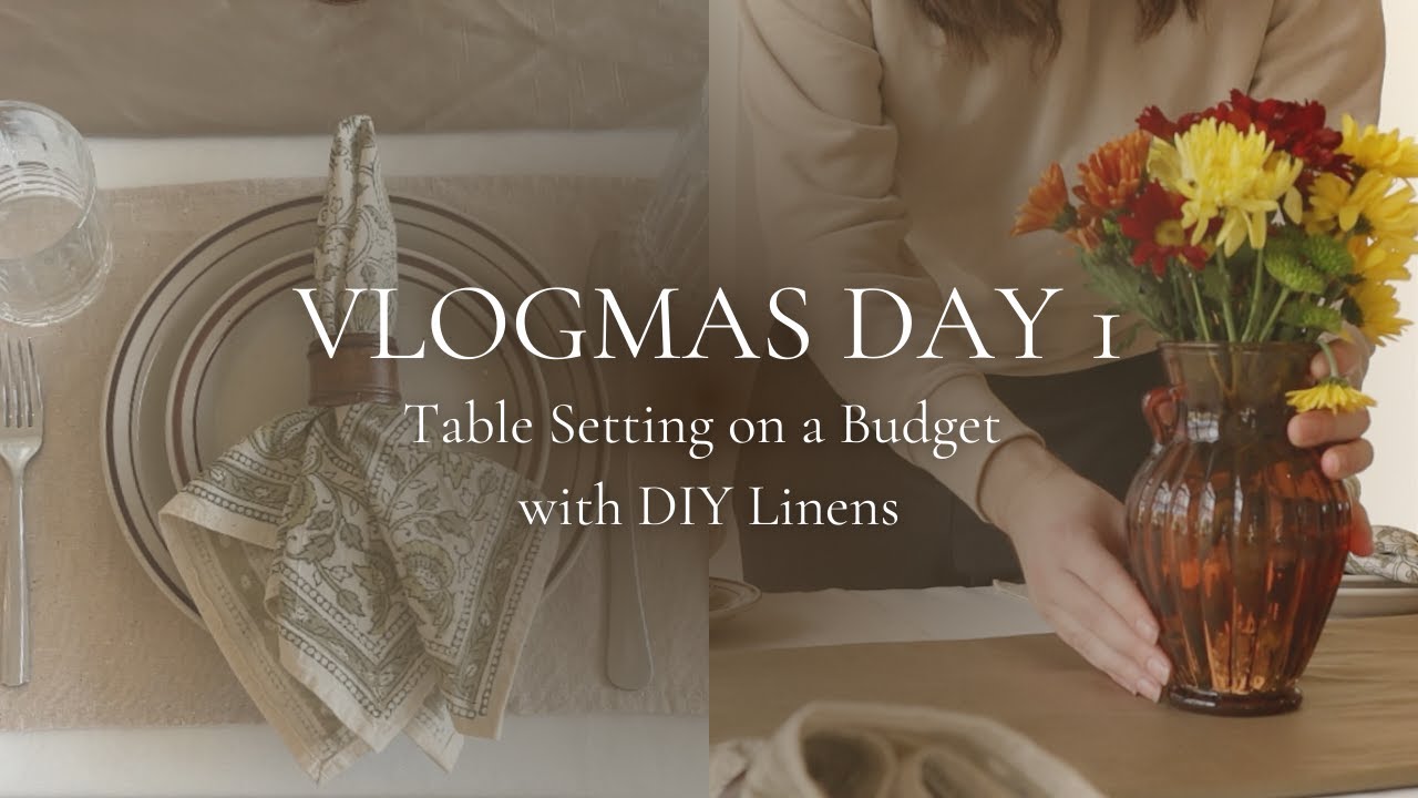 Vlogmas Day 1 | Thanksgiving Table Setting on a Budget with DIY Fall ...
