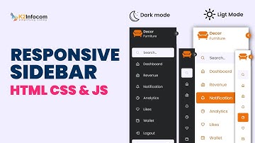 Responsive Side Navigation Bar in HTML CSS And JavaScript | Dashboard Sidebar Menu | Dark Light Menu