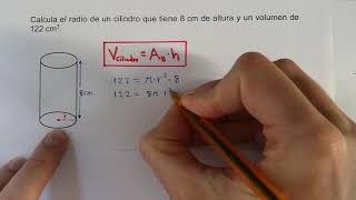 Cálculo del radio de un cilindro dado su volumen (y su altura) Cálculo del radio de un cilindro dado su volumen (y su altura)