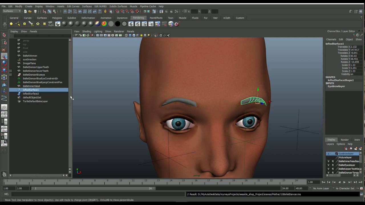 How To Create Eyebrows in Maya 2013