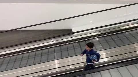Running up and down escalators