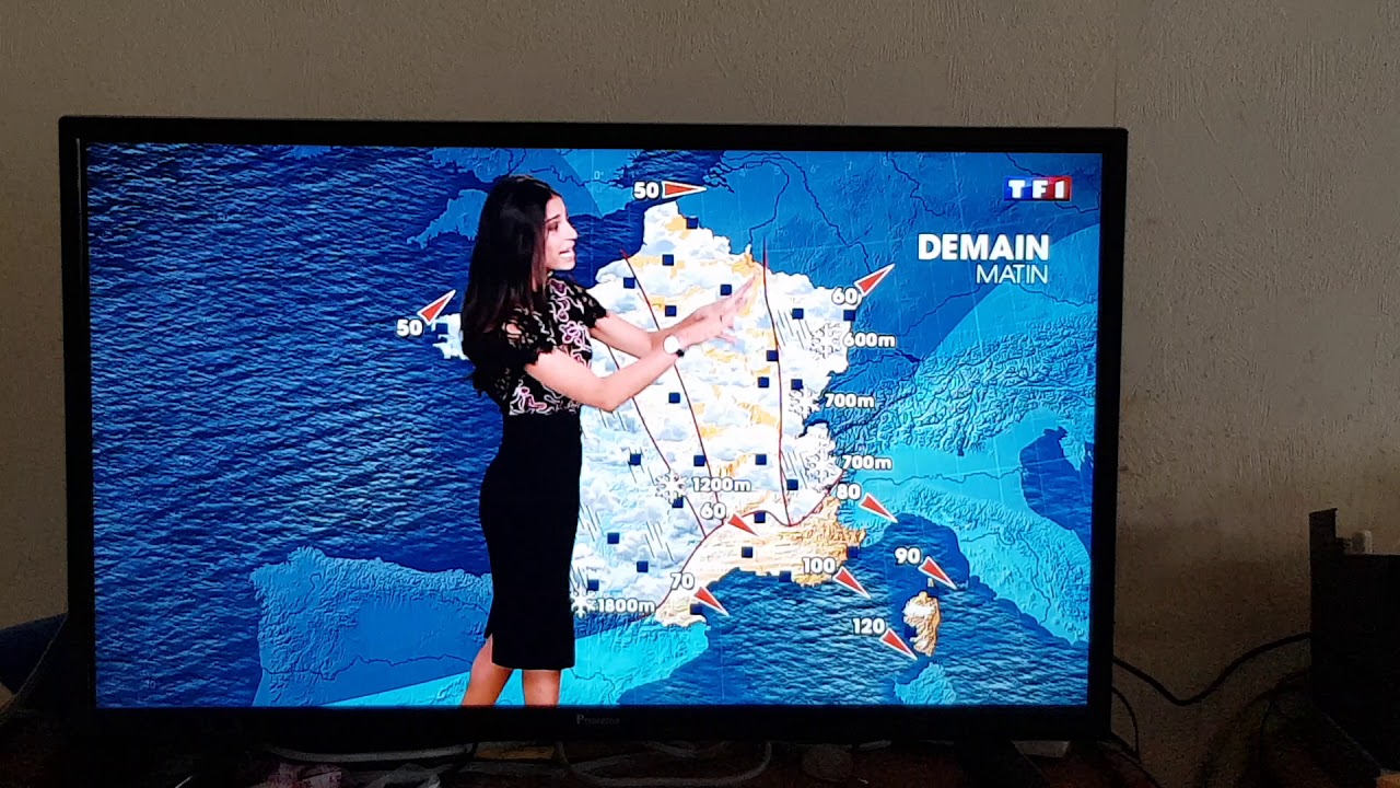 Météo de Tatiana Silva vigilence orange Tempête Carmen et vague submersion 01/01/18 à 13h45 sur TF1