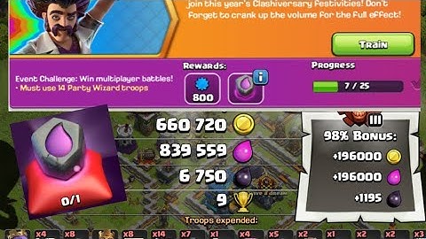 NEW EVENT PARTY WIZARD IN REWARD RUNE OF ELIXIR || CLASH OF CLANS GAMEPLAY #04