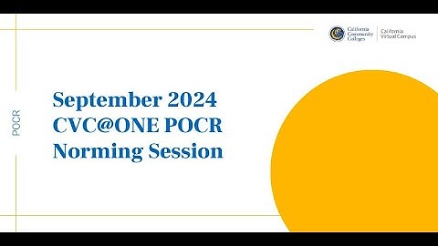 September 2024 POCR Norming Session