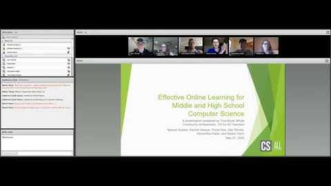 Webinar 20200527 Effective Online Learning Practices for Middle and High School Computer Science