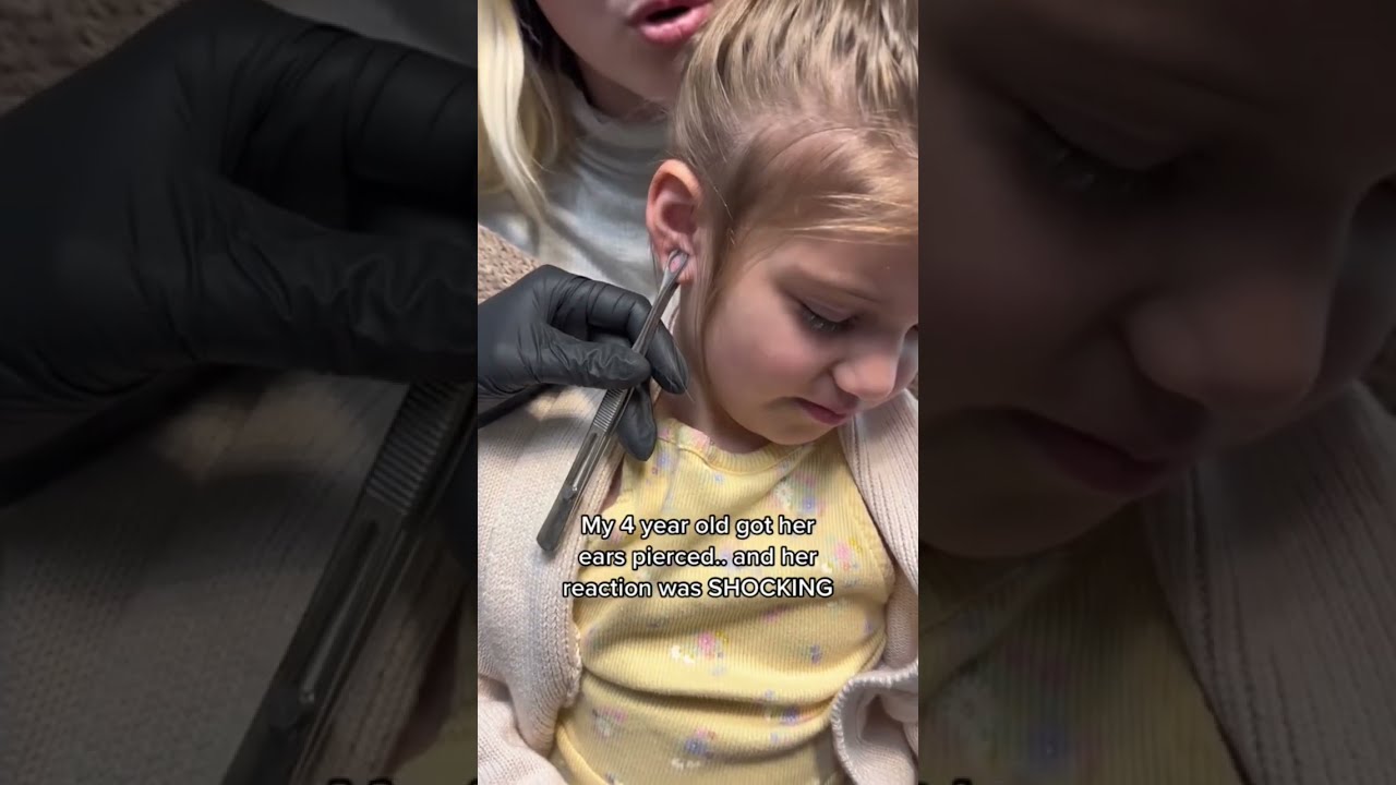 SHOCKING Reaction To Getting Her Ears Pierced Shorts
