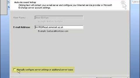 Setting up an Outlook 2007 Account