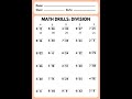Fun & Easy Division Math Drills Worksheet for All Ages ✏️