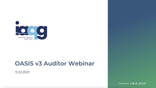 OASIS v3 Auditor 2 Preview Webinar