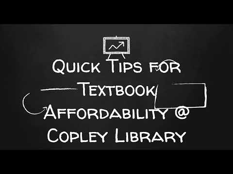 Quick Tips for Textbook Affordability at Copley Library