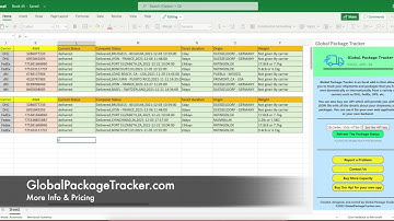 Excel add-in & Shipping API. Track your shipments and packages in Excel!